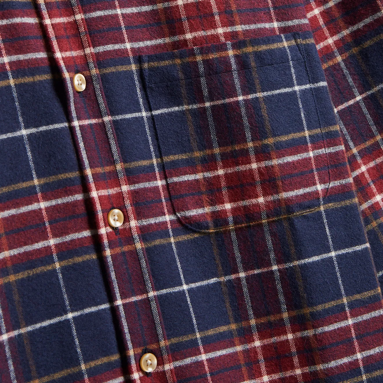 Portuguese Flannel Station Shirt Blue / Red Workwear Approved Sporty Style