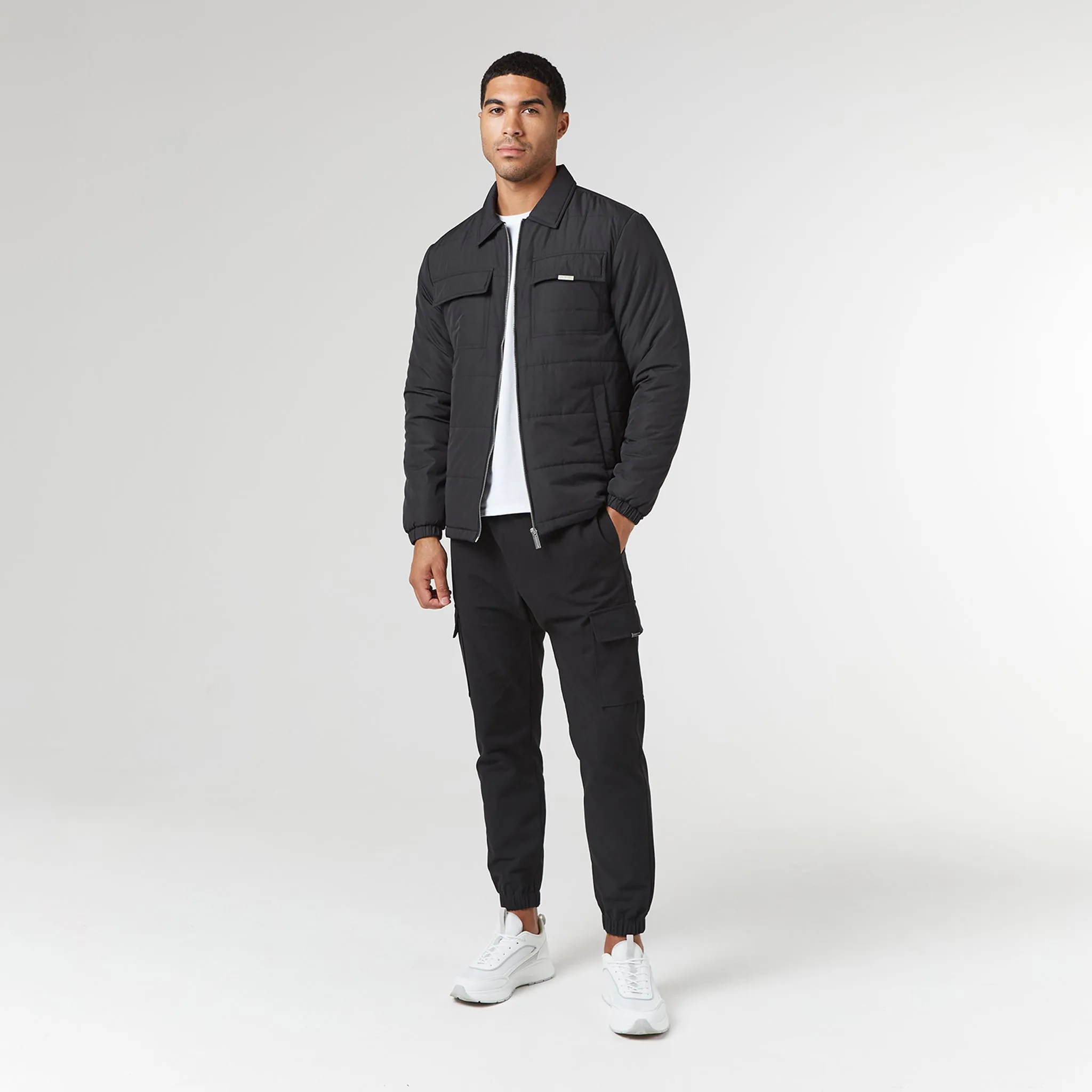 Seamless Technology Cold Resist Quilted Overshirt Jacket | Black