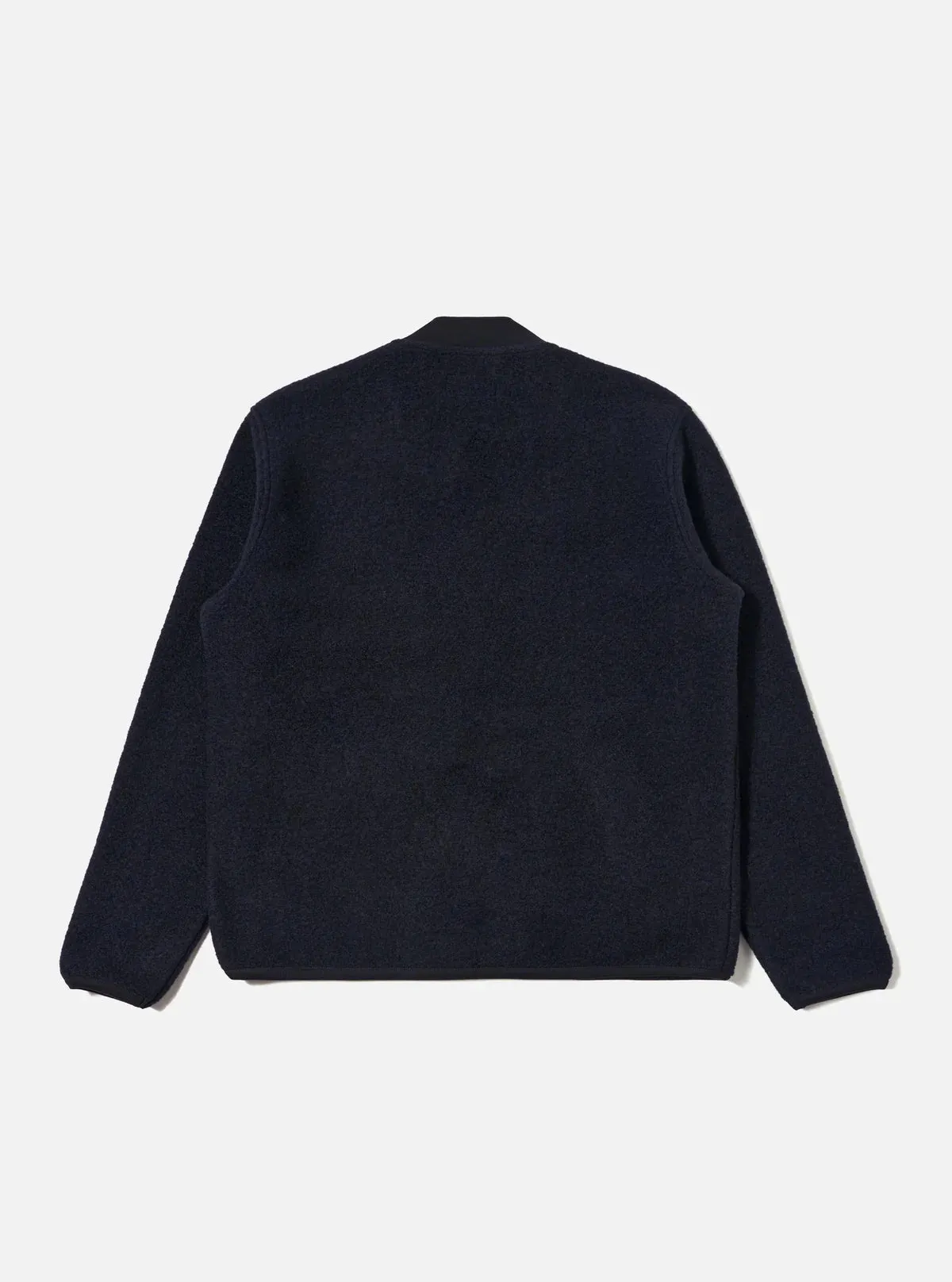 Universal Works Wool Fleece Zip Bomber Navy Ventilation System Ultra Lightweight Design