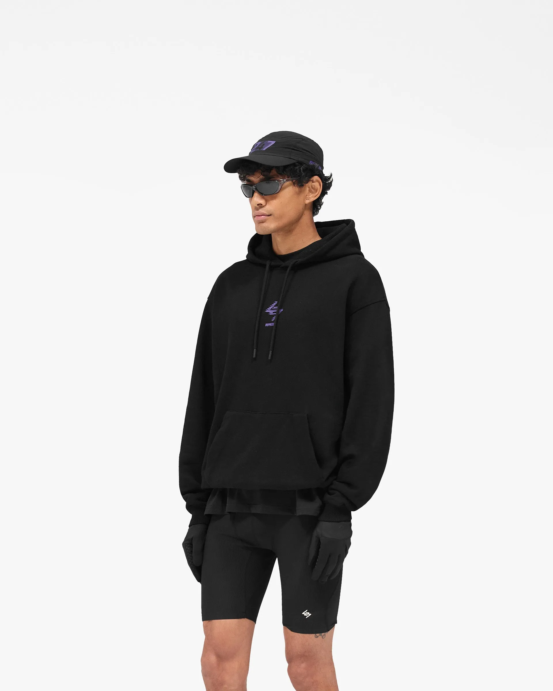 birthday wear Bright Colors 247 Berlin Hoodie - Black Purple