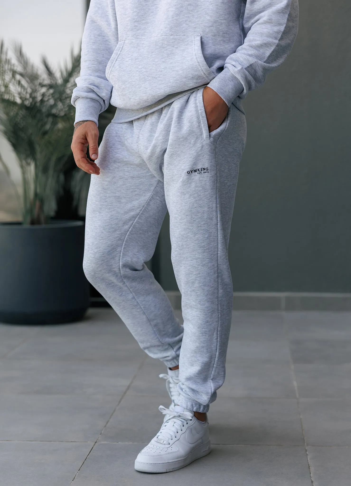 Gym King Established Relaxed Fit Jogger - Snow Marl NoBuckleDesign Adaptable Design