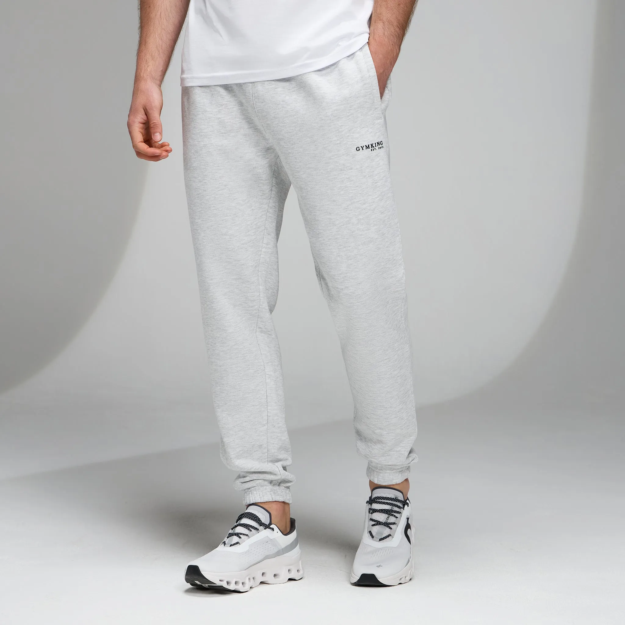 Gym King Established Relaxed Fit Jogger - Snow Marl Daily Style Flexible Waist