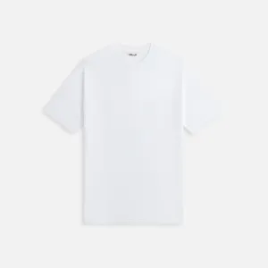 Light Flex Fit Silk combination Auralee Seamless Crew Neck Tee - White