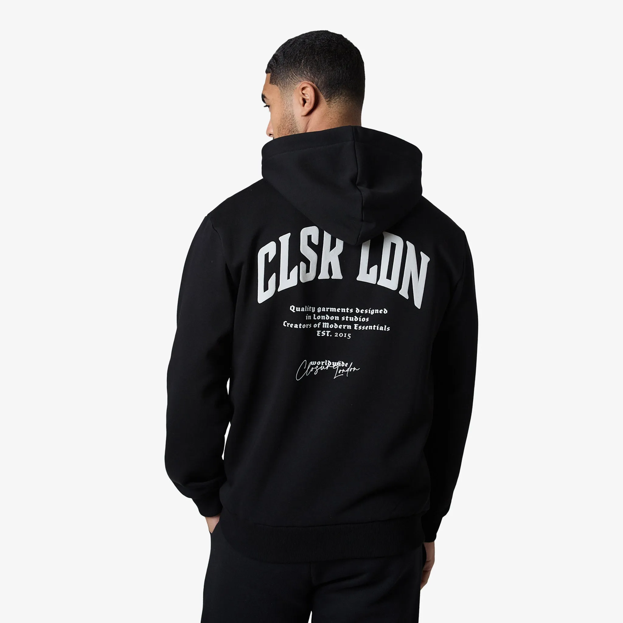Comfortable Fashion style test Stacked Varsity Hoodie | Black