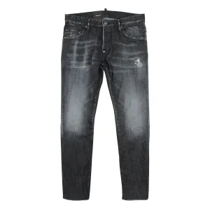 Rugged Feel Casual Luxury Winter Warmth DSQUARED2 - Distressed Skater Jeans in Washed Black