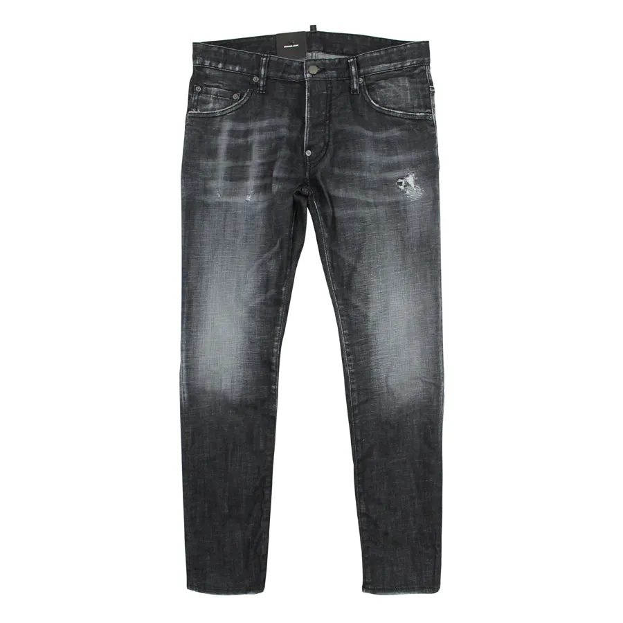 Rugged Feel Casual Luxury Winter Warmth DSQUARED2 - Distressed Skater Jeans in Washed Black