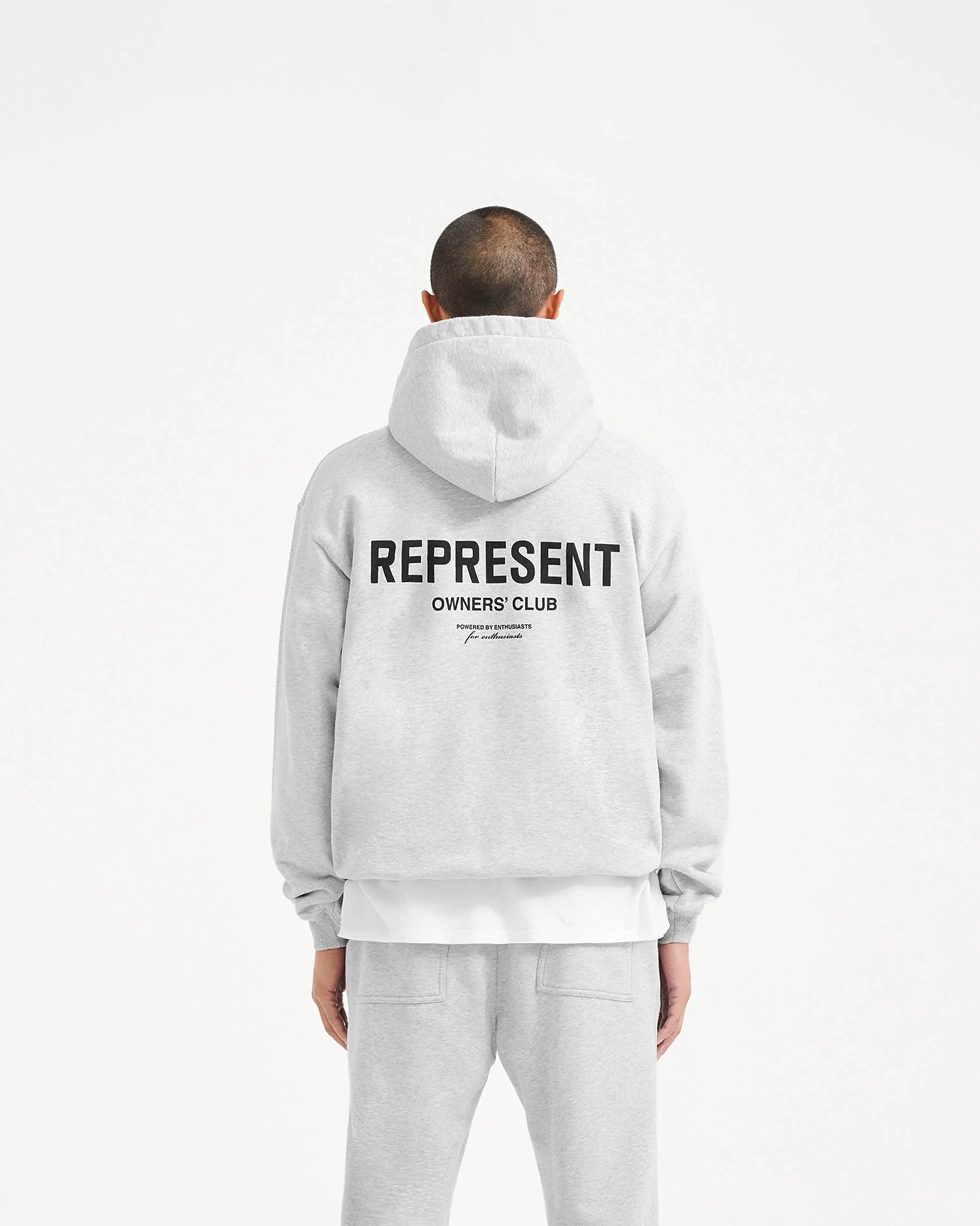 Represent Owners Club Hoodie - Ash Grey Bow Accents thermal