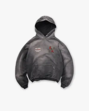 Represent X Guns N' Roses Tour Hoodie - Stained Black right for travel Front Pocket