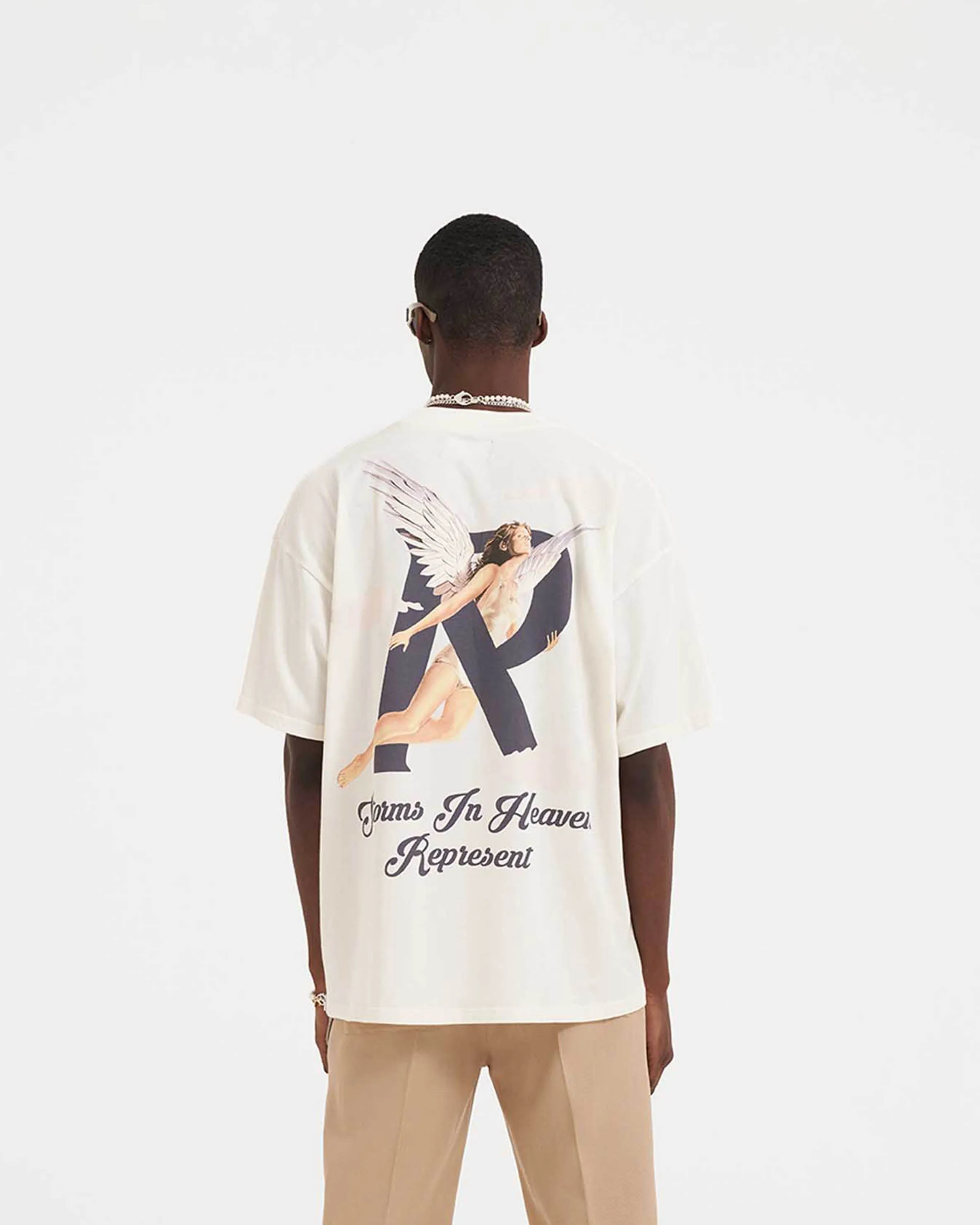 Vintage Wash Effect Storms In Heaven T-Shirt - Flat White