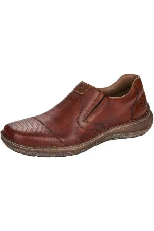 Sustainable Leather Rieker Mens Slip on Shoe 03056 24 brown