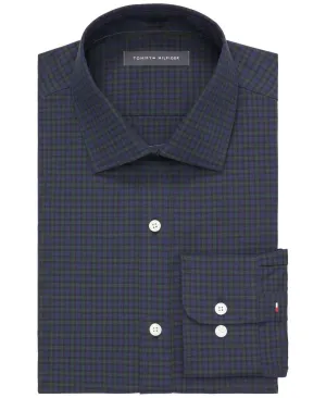 Light Comfort Sophisticated Elegance Tommy Hilfiger Dress Shirt Mens  Peacoat Twill Slim Wrinkle-Free FTS15