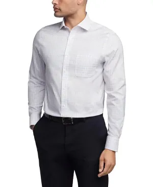 Tommy Hilfiger TH Flex Dress Shirt Men's  White Plaid Oxford MAC0 Everyday Look Professional Look