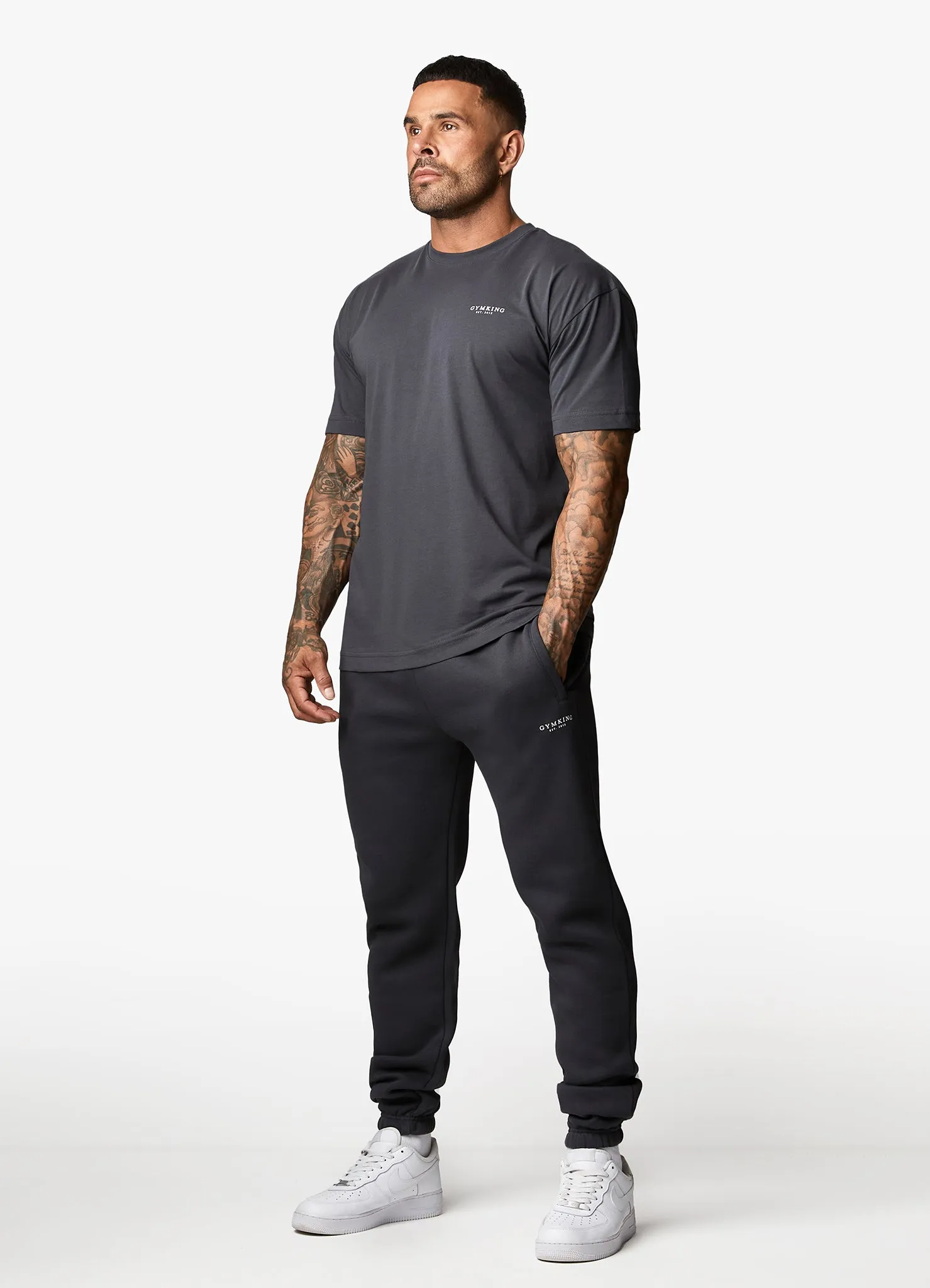Smart Comfort Gym King Oversized Logo Jogger - Dark Pewter