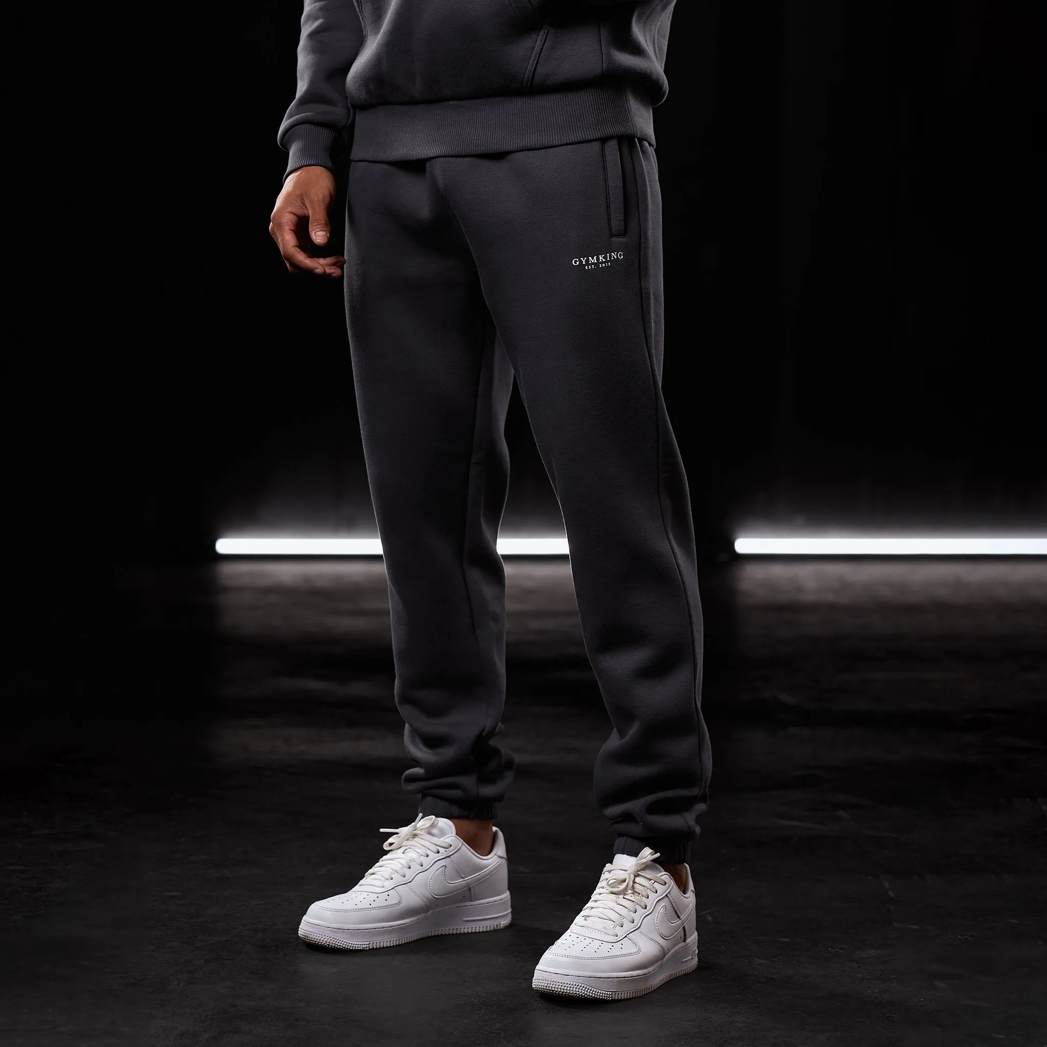 Tear Resistant Weave Gym King Oversized Logo Jogger - Dark Pewter
