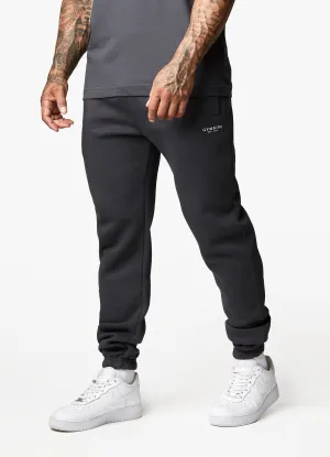 Anti Static Finish Tapered ankle Gym King Oversized Logo Jogger - Dark Pewter