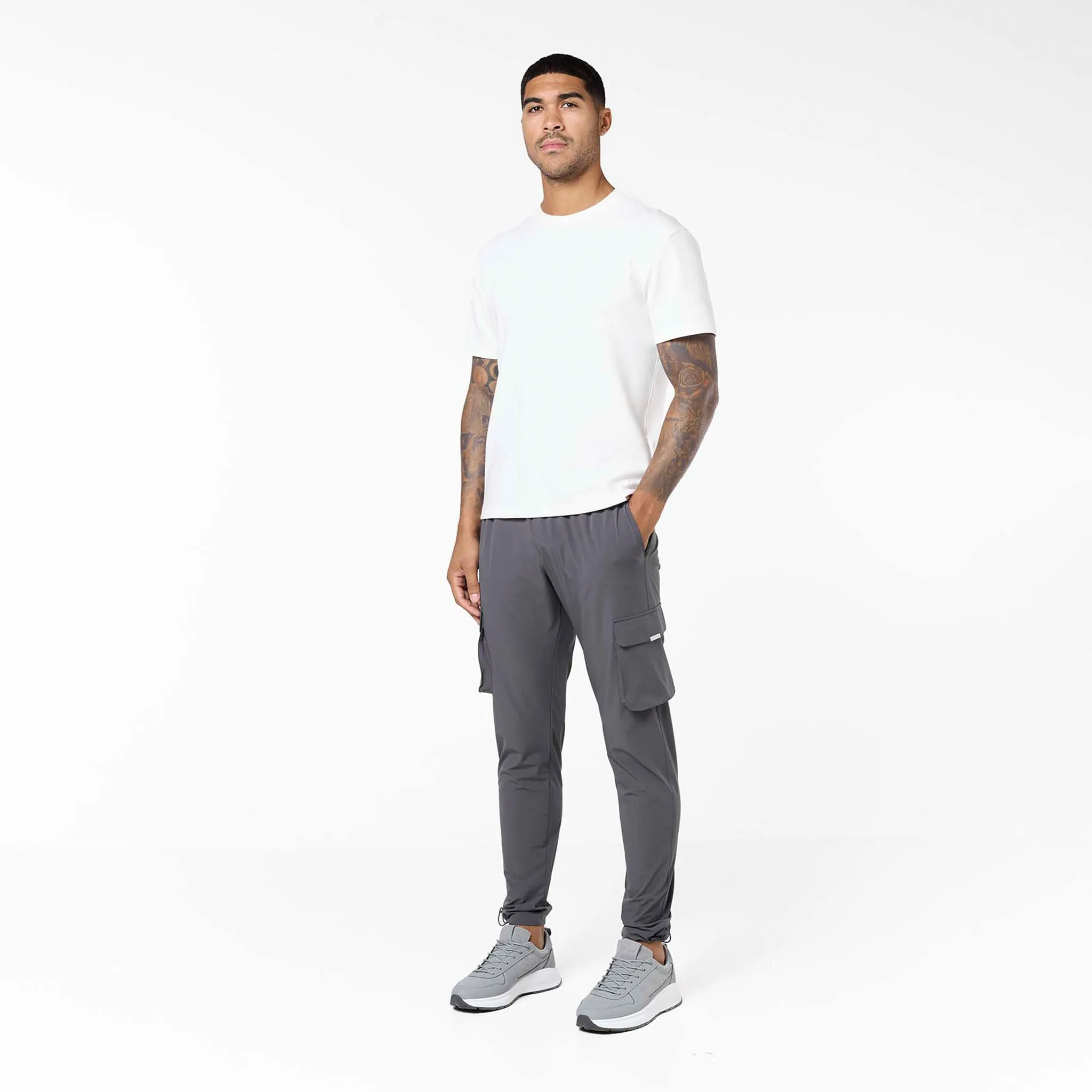 Stretch Tech Cargo Pant | Dark Grey Reinforced Stress Points Stretch Support