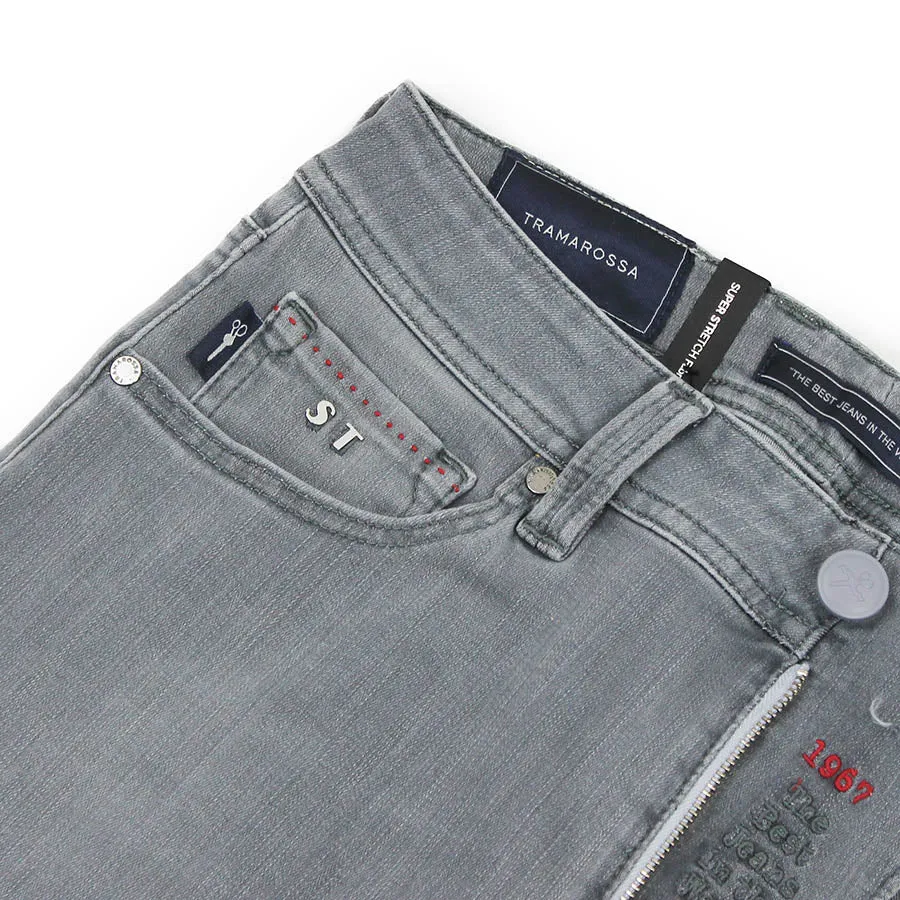 Tramarossa - Leonardo Slim 18 Months Jeans in Grey Double Stitched Seams