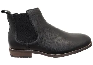 Hush Puppies Fin Mens Comfortable Wide Width Leather Chelsea Boots Modern Comfort
