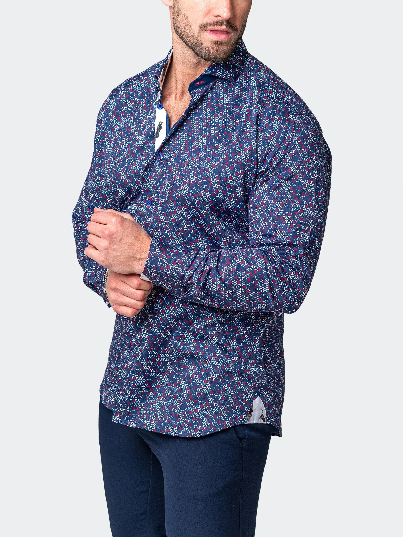 Einstein Mercedes Blue Casual Elegance Roll-Up Sleeve