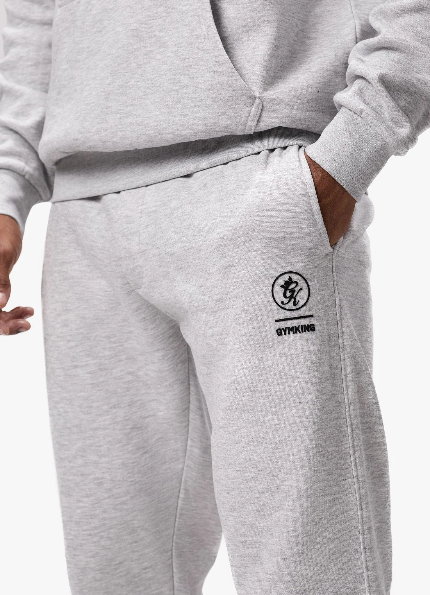 Gym King Aventus Fleece Jogger - Snow Marl Soft and Light Chic Fit