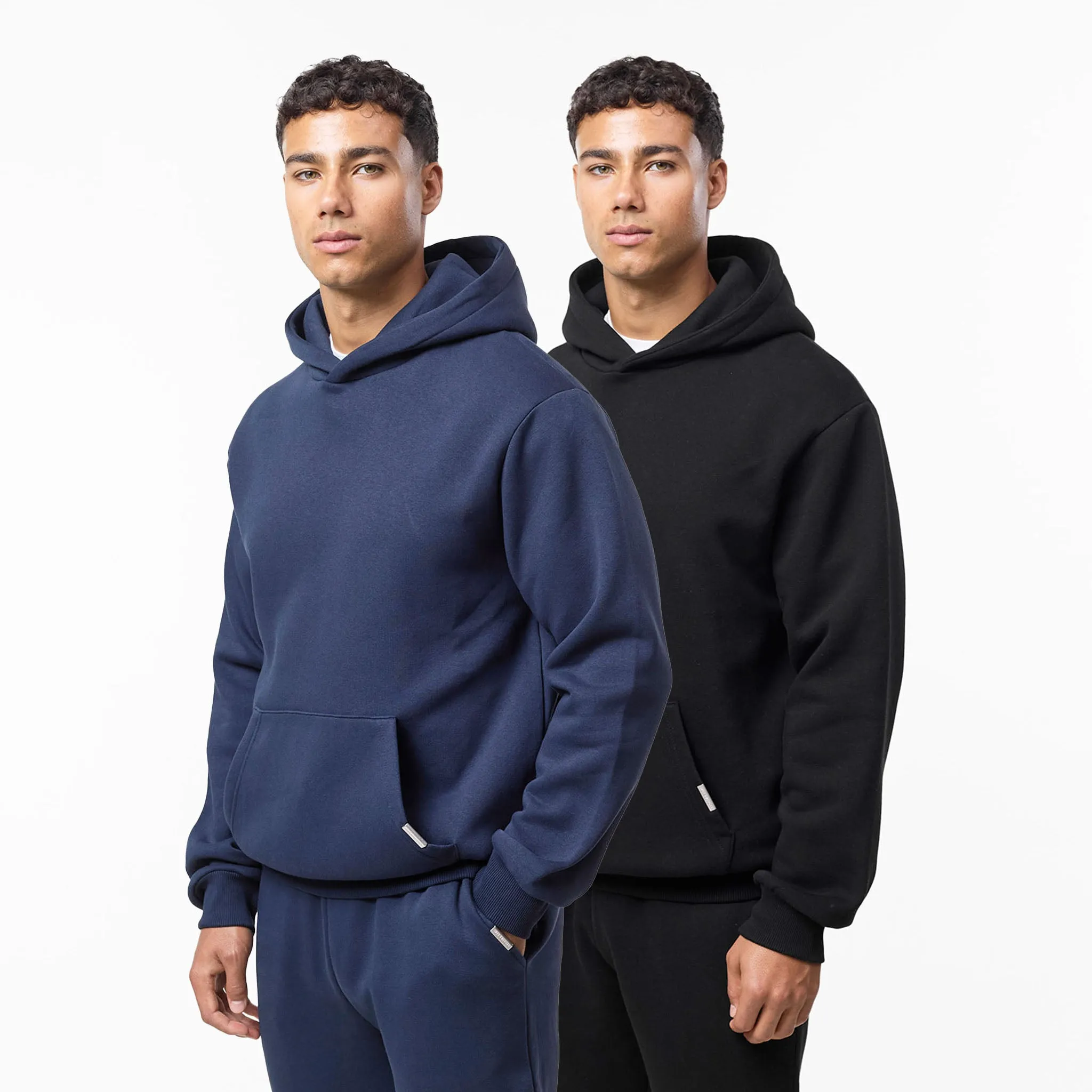 2-Pack Relaxed Fit Hoodie | Black/Navy Eco-friendly product bag functionality