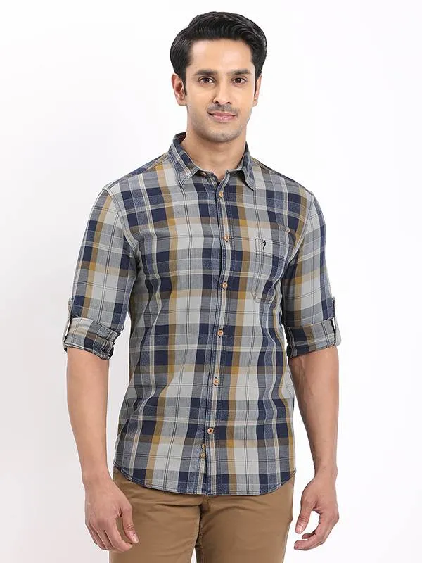 Seasonal Style Moisture Management Tech Men Checked Full Sleeve Cotton Shirt