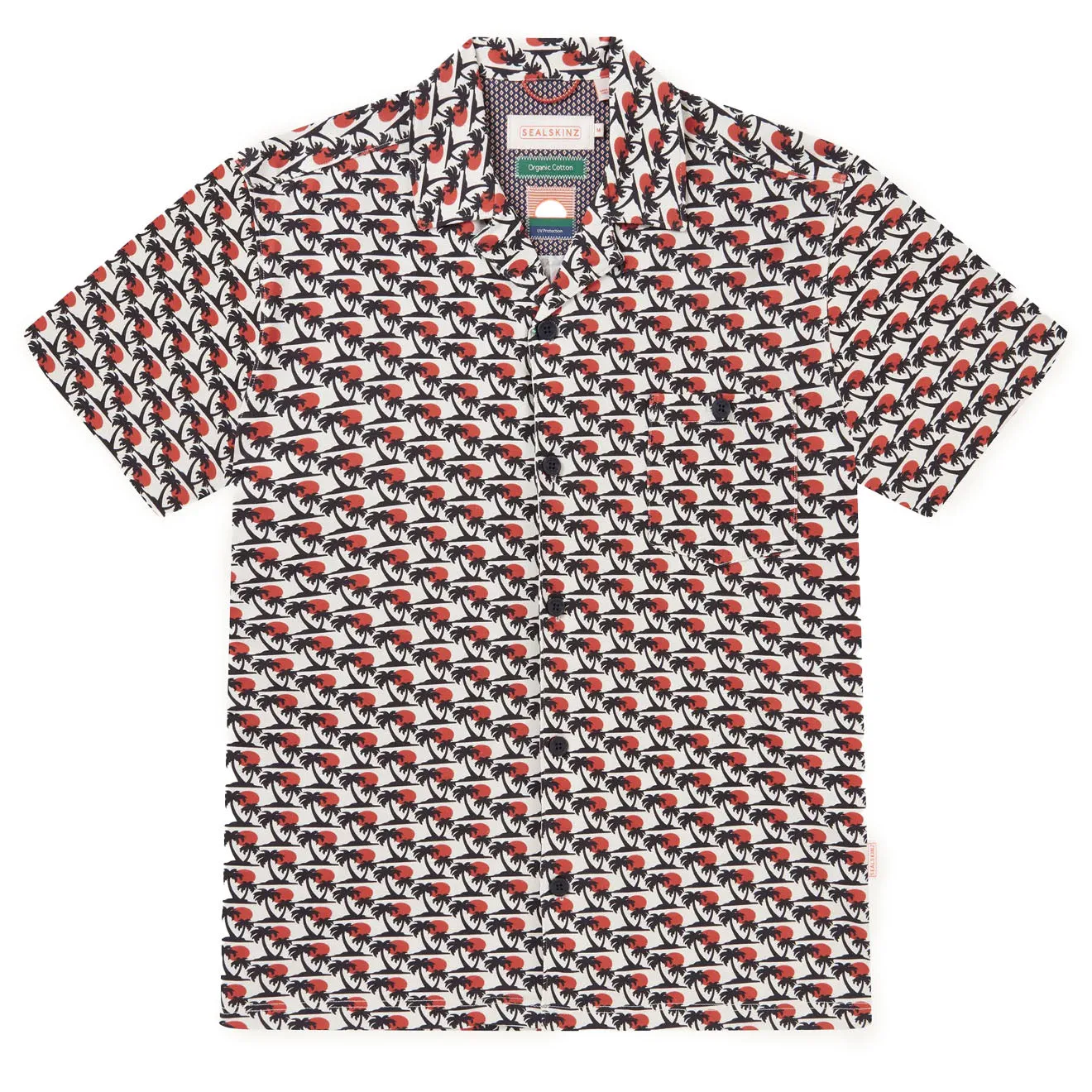 Relaxed Design Sealskinz Bexwell UV Protection SS Jersey Palm Print Shirt Navy