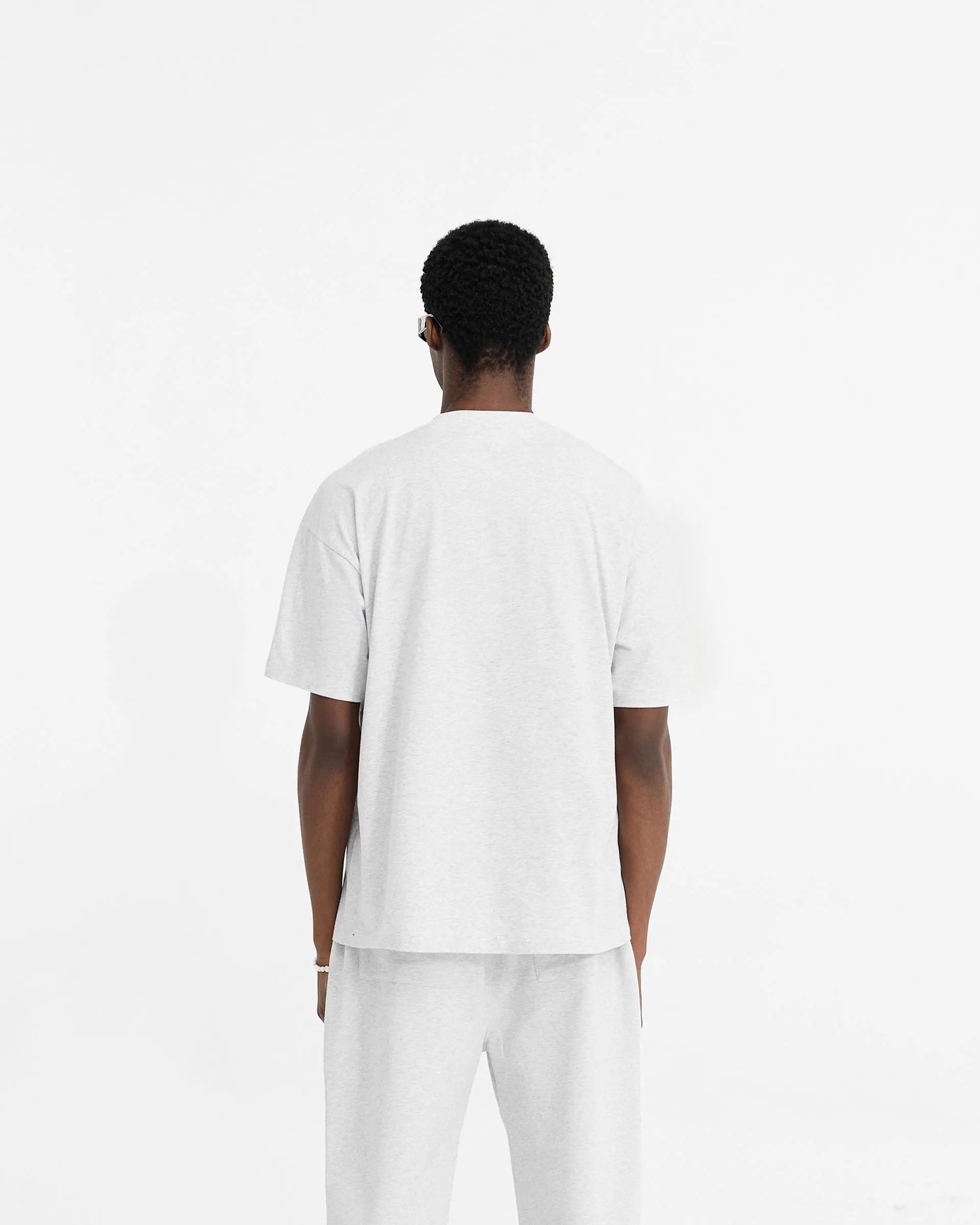 Initial Oversized T-Shirt - Ice Grey Marl Minimalist Look