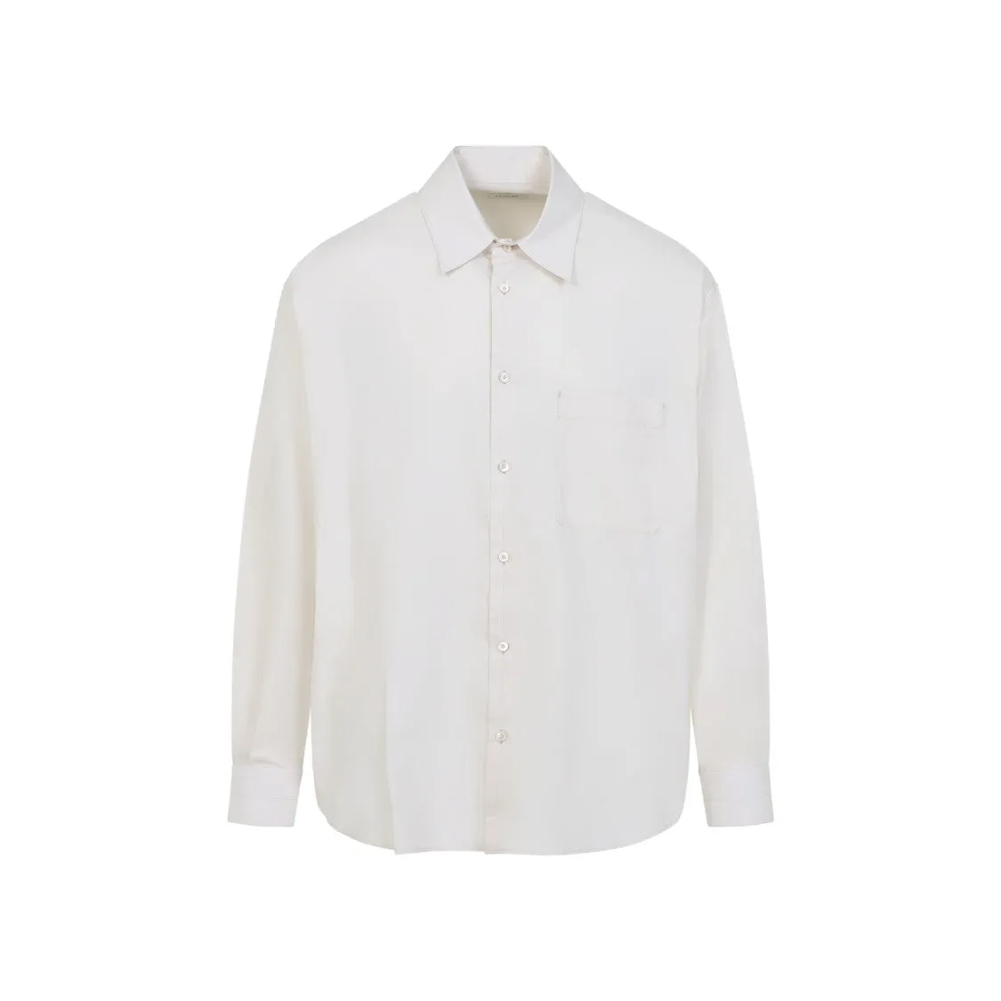 Light Cream Cotton Regular Shirt Ventilated Back