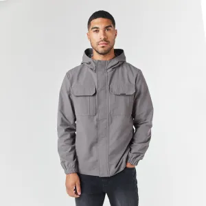 Premium Ripstop Jacket | Charcoal No Collar High Collar Structure