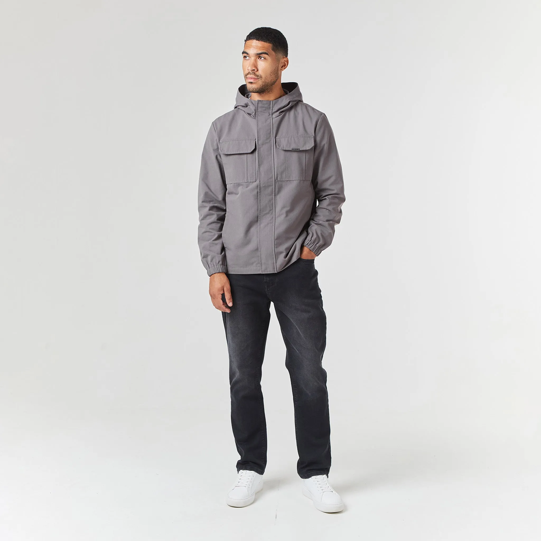 Low Profile Collar Premium Ripstop Jacket | Charcoal