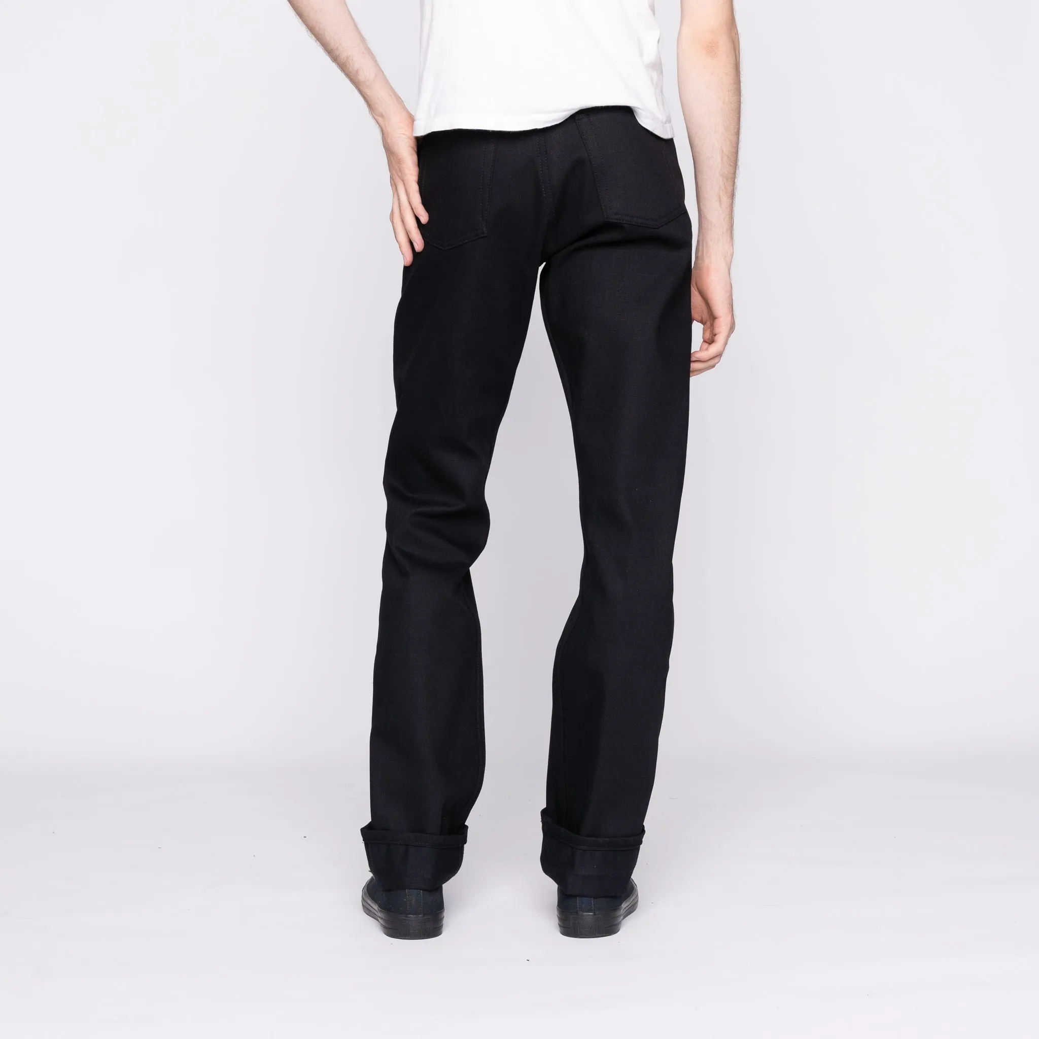 True Guy - Solid Black Selvedge - 36" Long Inseam All Day Comfort Design Road Trip Bold Look Smart Casual