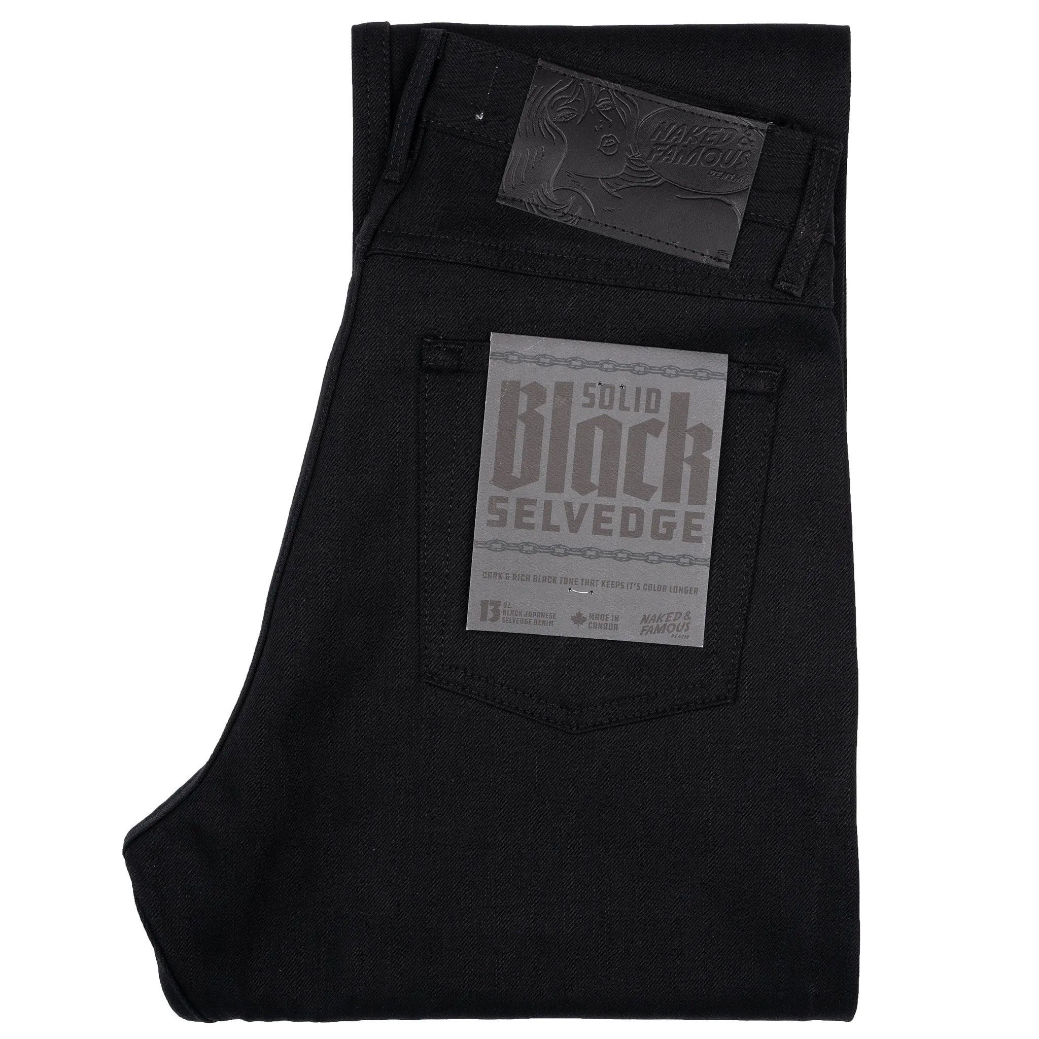 Everyday Ready True Guy - Solid Black Selvedge - 36" Long Inseam