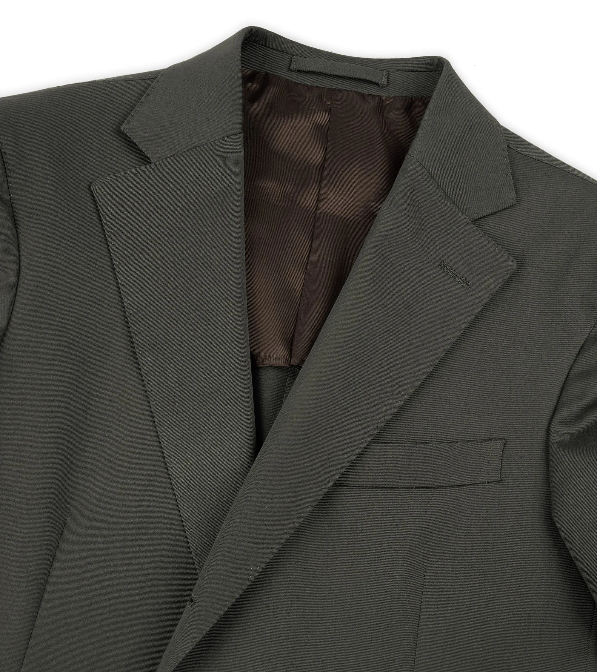 Trunk Walbrook Cotton Suit Jacket: Olive Timeless Piece Ventilated Panels
