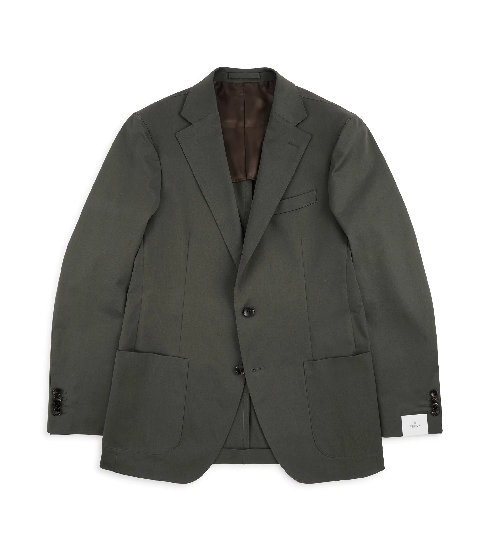 Ventilated Back Trunk Walbrook Cotton Suit Jacket: Olive