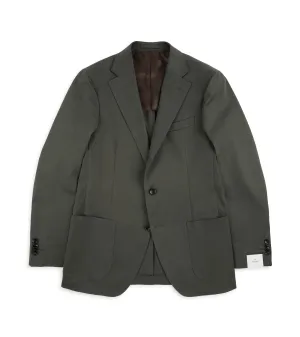 Ventilated Back Trunk Walbrook Cotton Suit Jacket: Olive