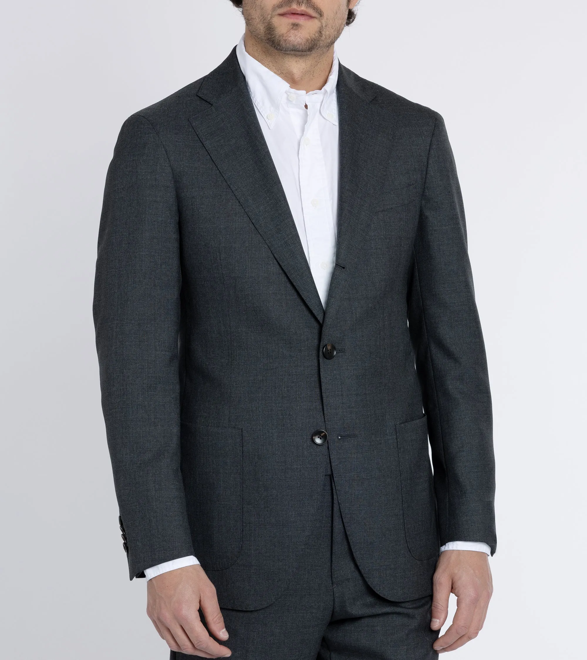 Mild Day Outfit UltraQuietMaterial Trunk Walbrook Wool Fresco Suit Jacket: Grey