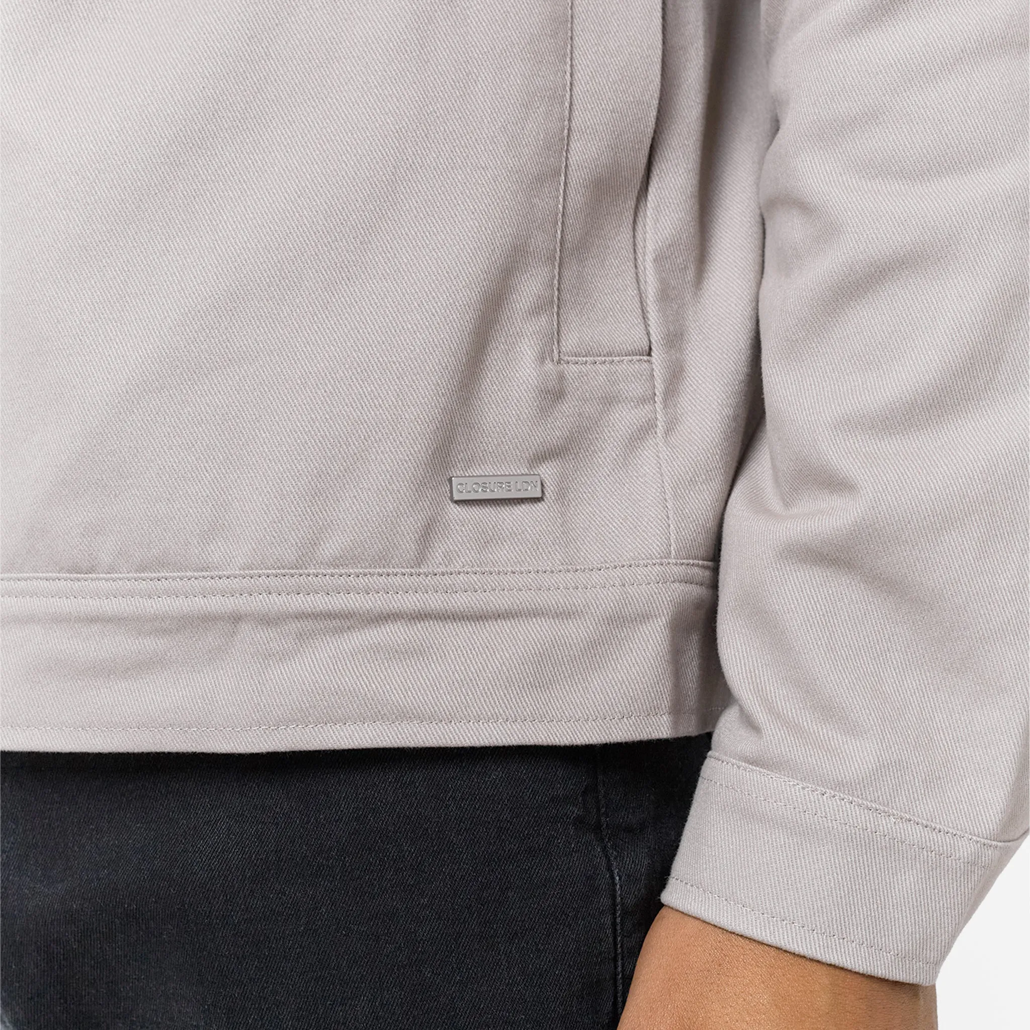 Twill Zip Up Jacket | Stone Breathable mesh lining