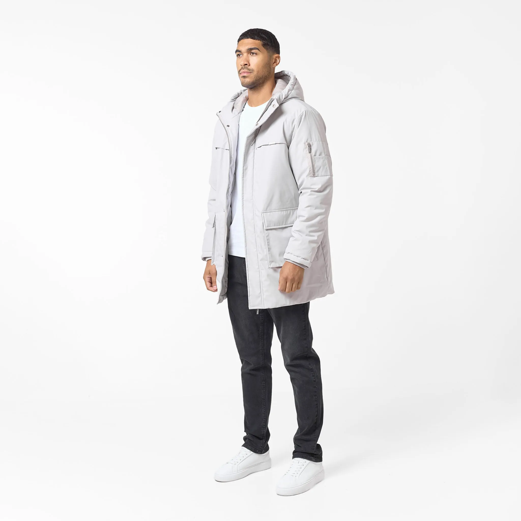 Practical Design Smart Longline Parka Jacket | Stone