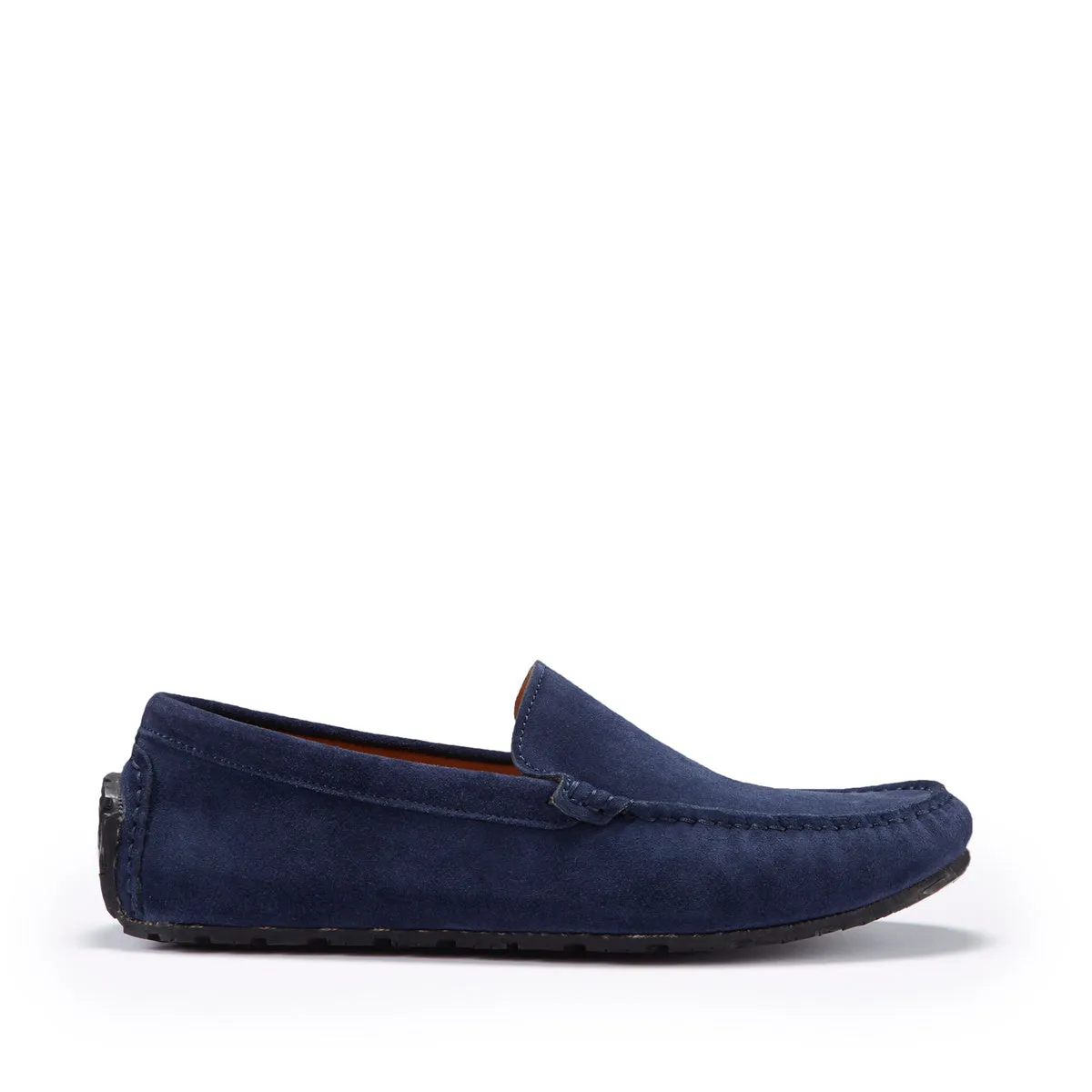 Tyre Sole Driving Loafers, navy blue suede Firm Lane light texture