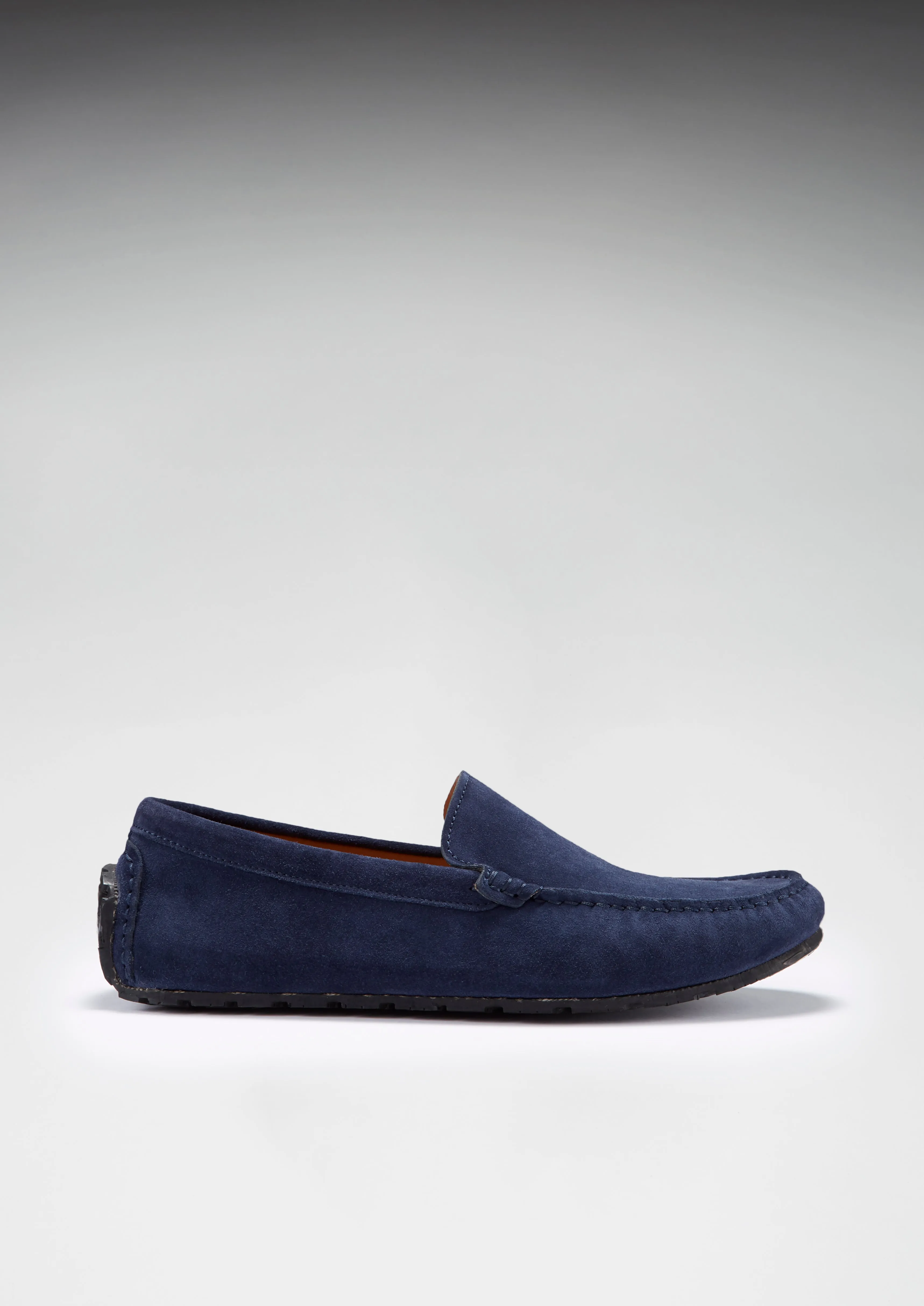 Tyre Sole Driving Loafers, navy blue suede Grip Firm Classic Comfort