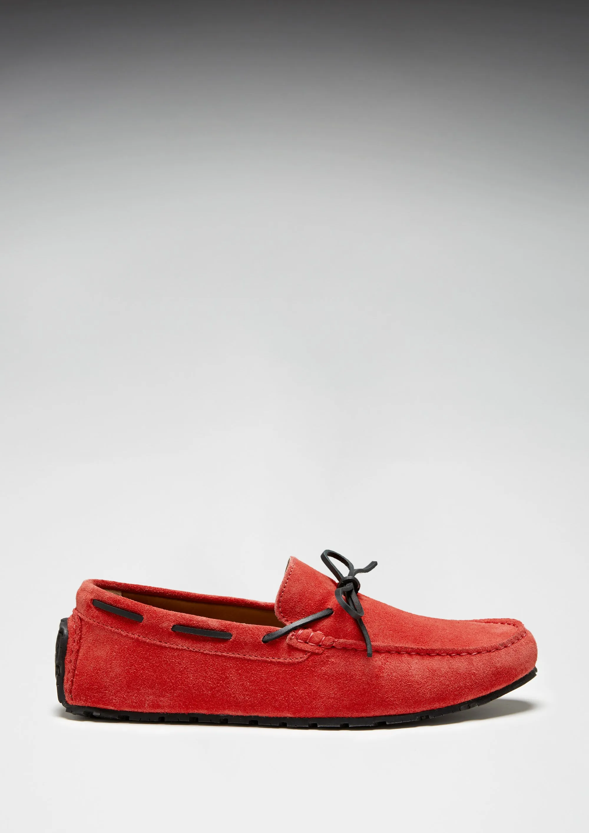 Go Anywhere Tyre Sole Laced Driving Loafers, red suede