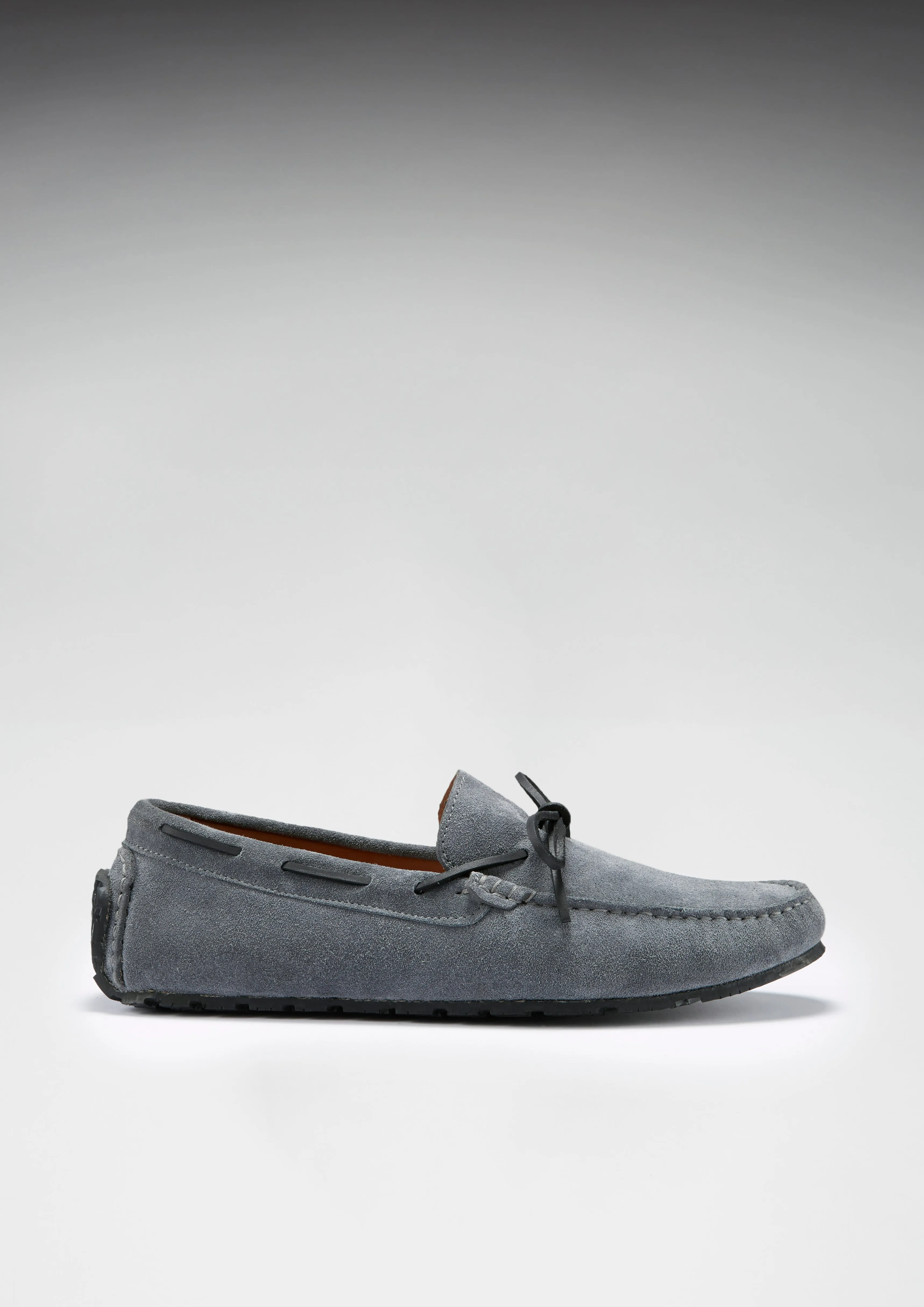 Walk Bold Tyre Sole Laced Driving Loafers, slate grey suede