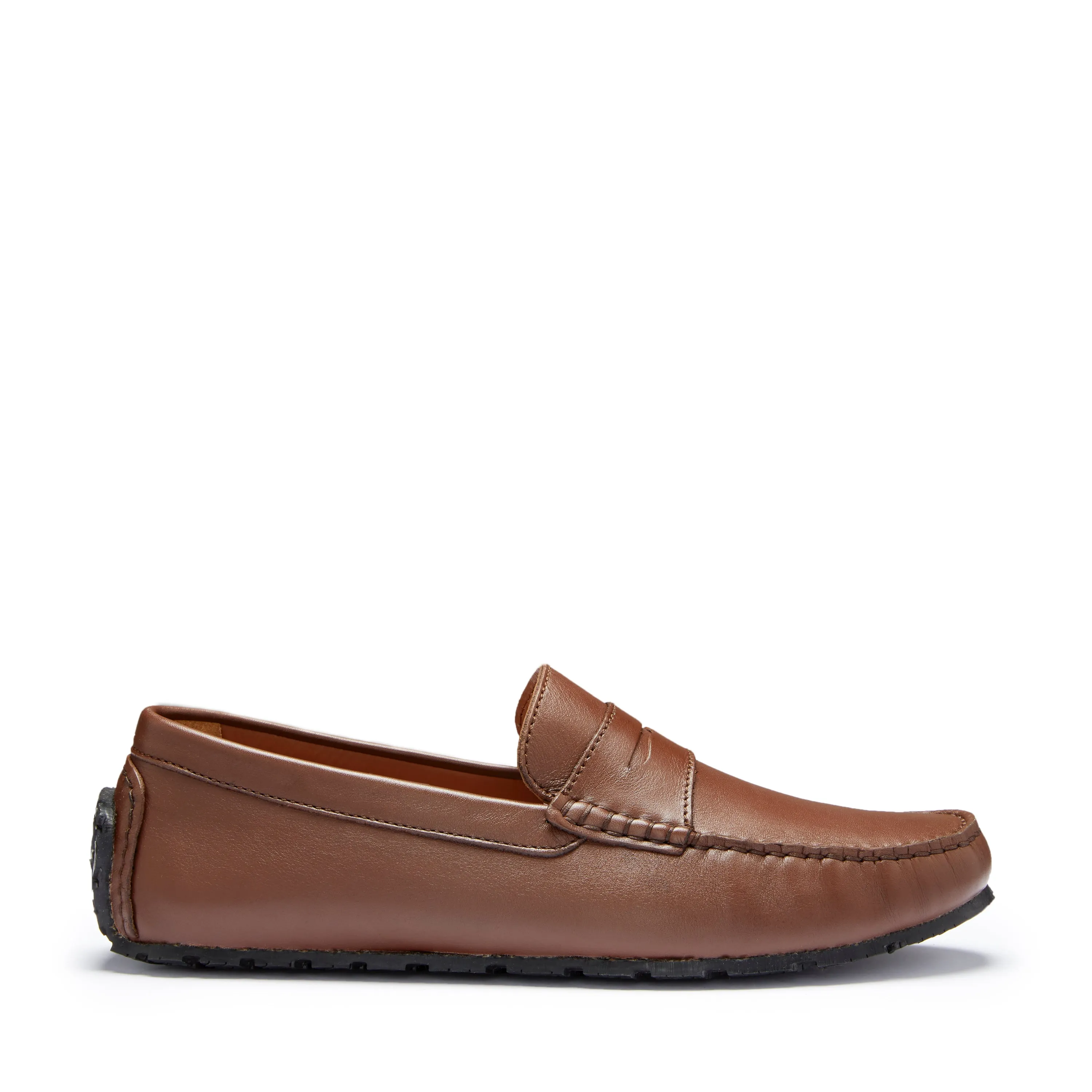 Daily Errand Versatile Comfort Shoes Tyre Sole Penny Driving Loafers, brown leather