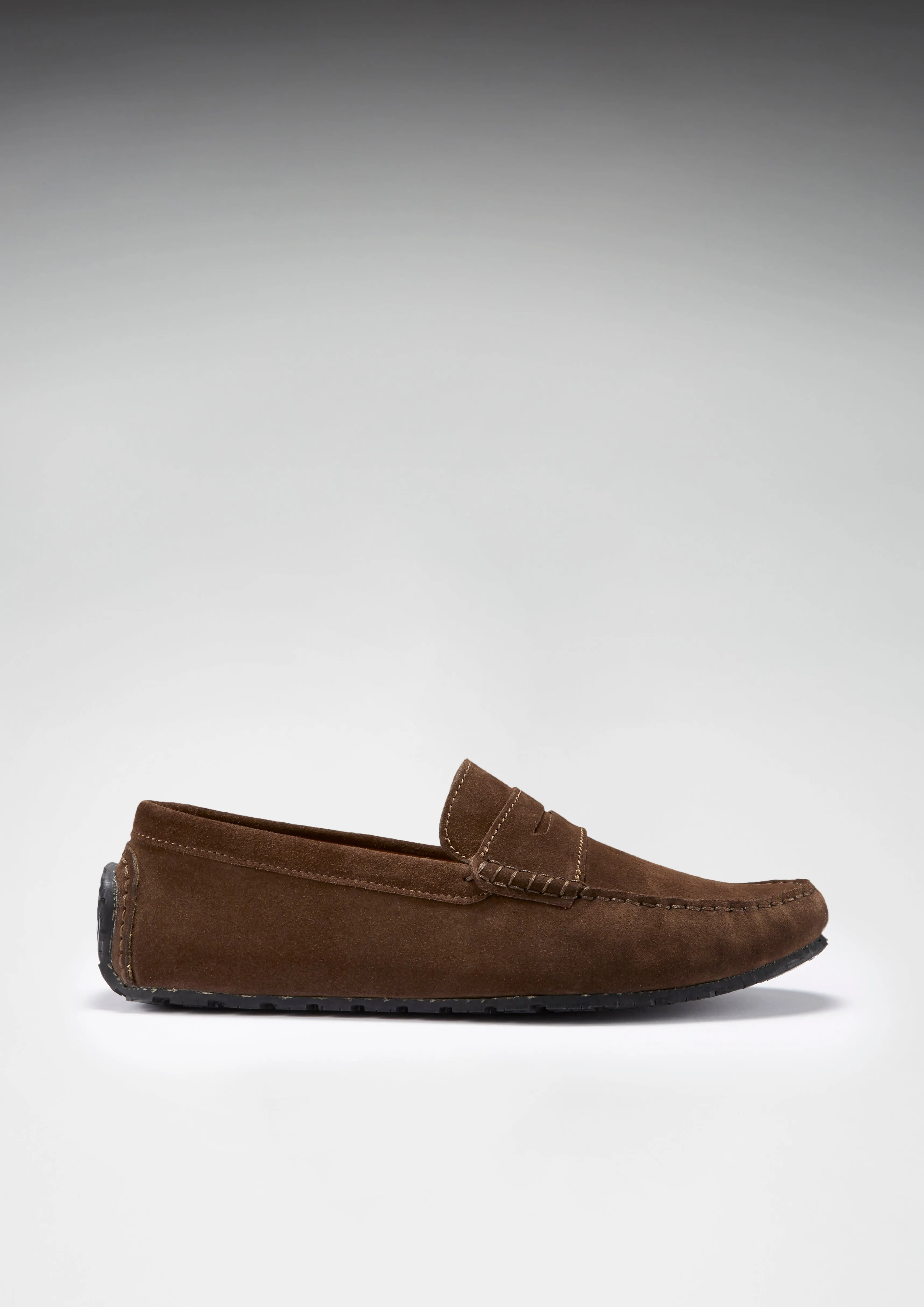 Tyre Sole Penny Driving Loafers, brown suede Foot Power City Plaza