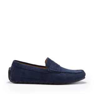 Tyre Sole Penny Driving Loafers, navy blue suede Light Power