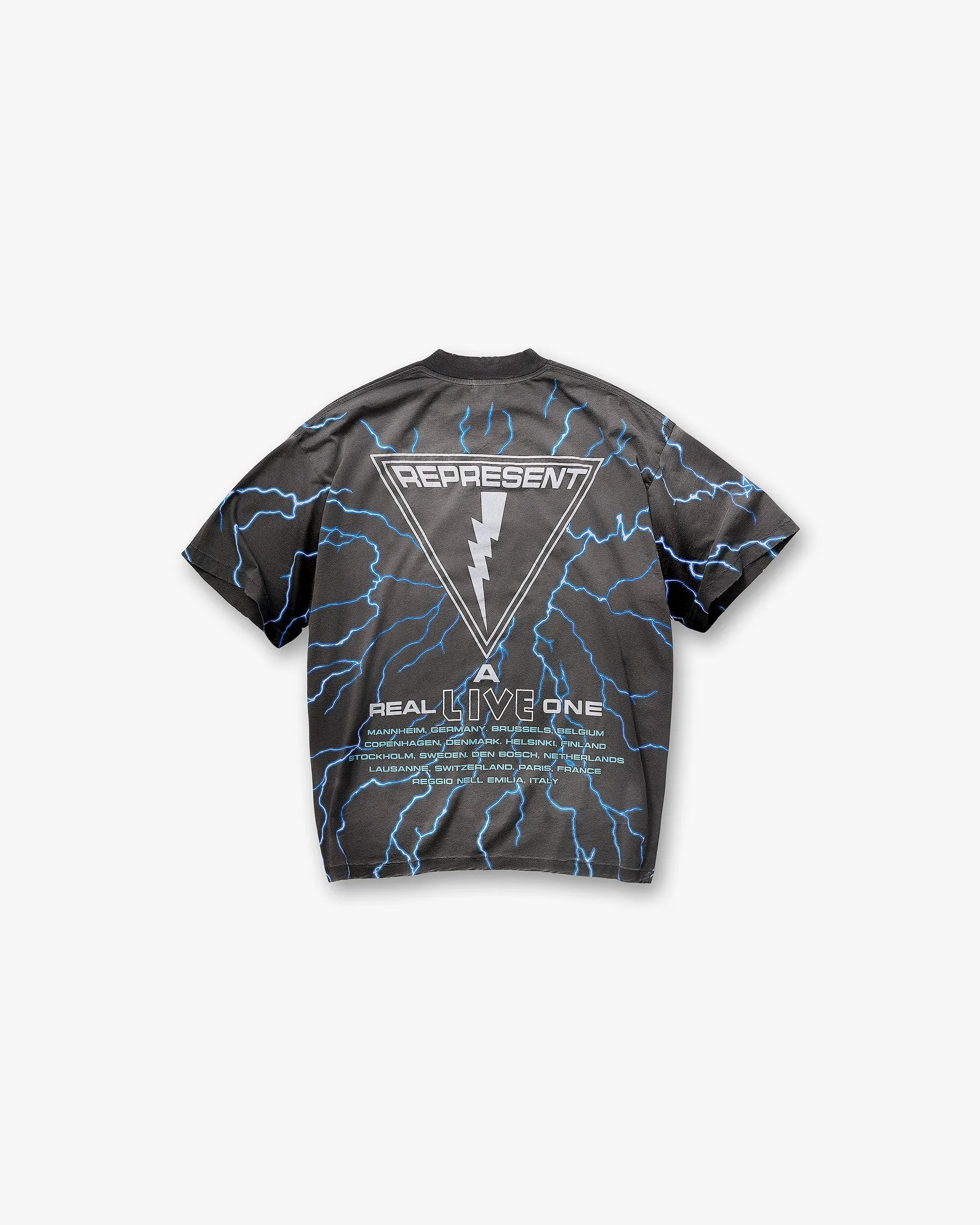 Street Smart ZeroWaste Production Represent X Iron Maiden A Real Live One T-Shirt - Stained Brown