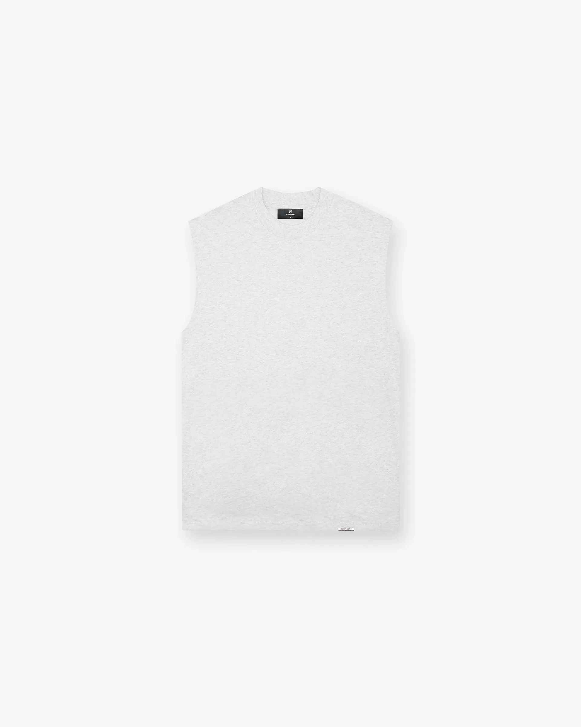 Initial Boxy Tank - Ice Grey Marl Printed Logo Comfy Design