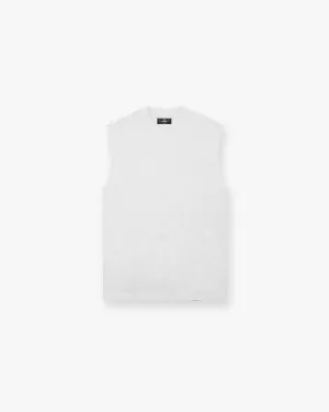 Initial Boxy Tank - Ice Grey Marl Printed Logo Comfy Design