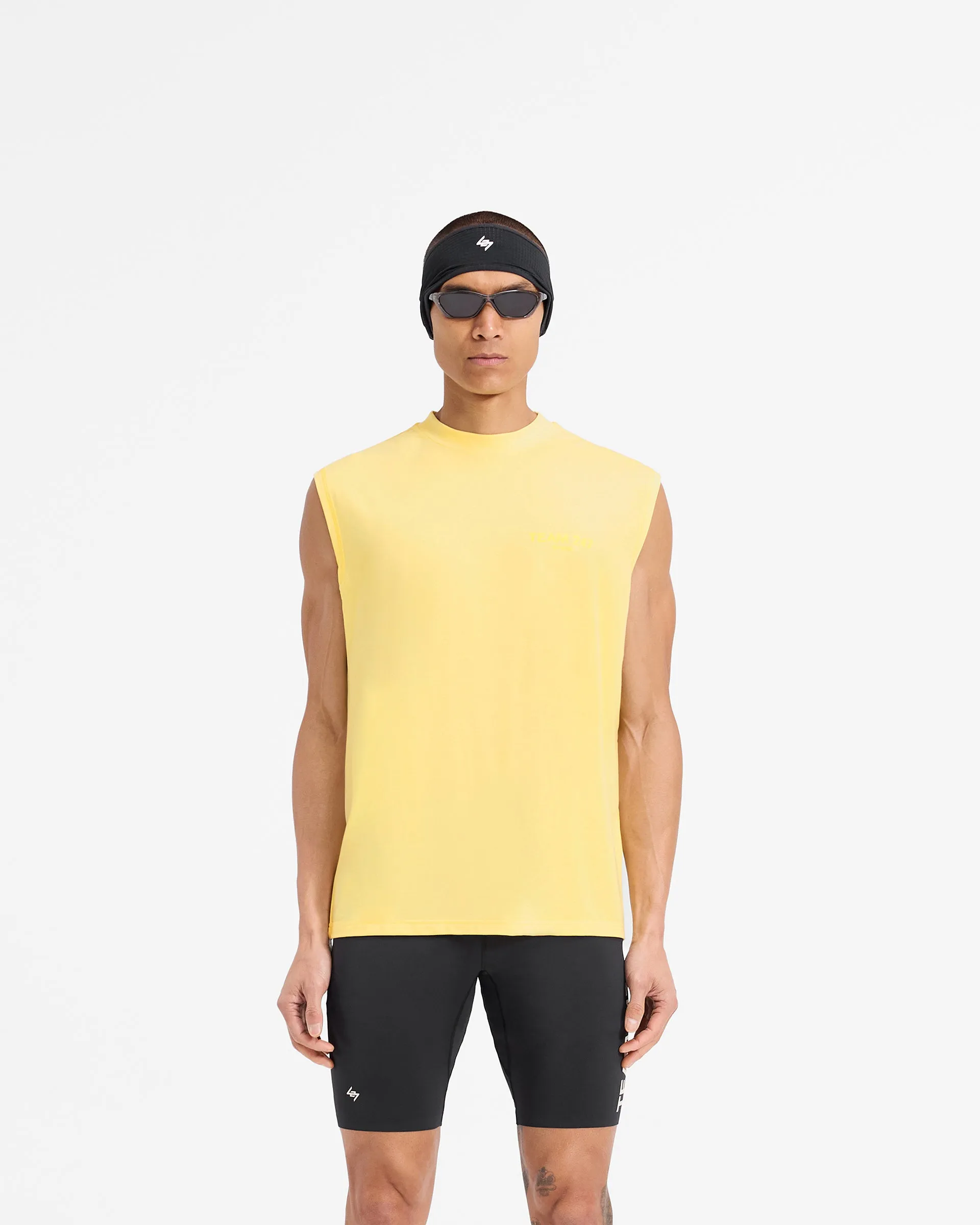Team 247 Oversized Tank - Lemon Stretch Knit Sleek Design